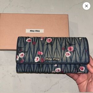 Miu miu floral Denim Women's Wallet